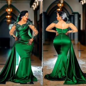 Aso Prom Arabe Ebi Sirène vert foncé robes de soirée