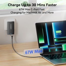 ASOMETECH 67W GAN Charger PPS QC PD3.0 USB Type C Charger de voyage rapide pour iPhone 14 13 Samsung S23 Hauwei Xiaomi MacBook