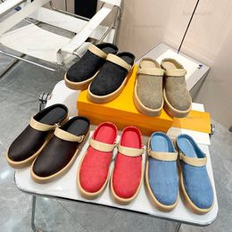 aspen platform klomp Hakband pantoffels met inscriptie vlas blauw zwart Betreden micro buitenzool voering klompen pantoffels comfortabele slipper