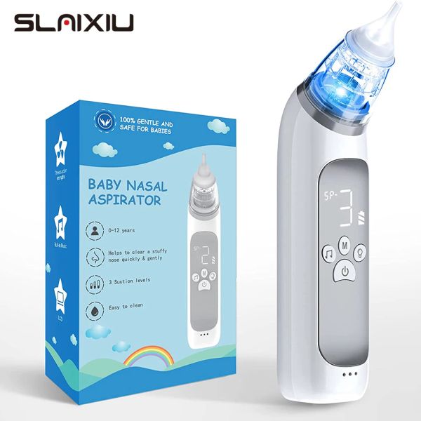 Aspirateur Baby Electric Aspirator Aspirator Nose Suspirat Dispositif avec modes d'aspiration en silicone de qualité alimentaire 3 et musique apaisante