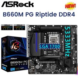 ASROCK B660M PG Riptide DDR4 placa base Intel B660 PCIe 4,0 M.2 D4 128GB compatible con CPU LGA 1700 de 12. ª generación M-ATX para juegos escritorio nuevo