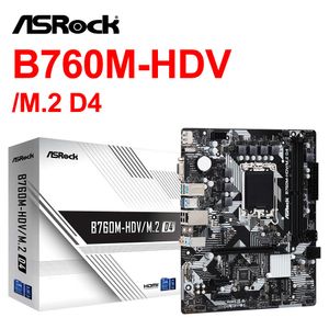 ASRock B760M-HDV/M.2 D4 Micro ATX Moederbord 64GB Ondersteuning Intel 13/12e Core LGA1700 i3 i7 i9 CPU en i5 12400F Combo Mae