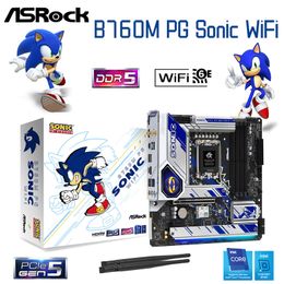 Asrock b760m pg sonic wifi lga 1700 moederbordondersteuning Intel 13e en 12e gen ddr5 128GB 7200 (o.c.) MHz Desktop Mainboard Nieuw