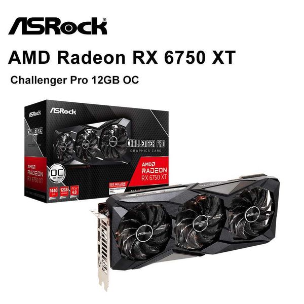 ASROCK nouvelle carte graphique AMD Radeon RX 6750 XT RX6750XT Gaming 12G 192 bits 7NM cartes vidéo AMD GPU CPU carte mère placa de vidéo