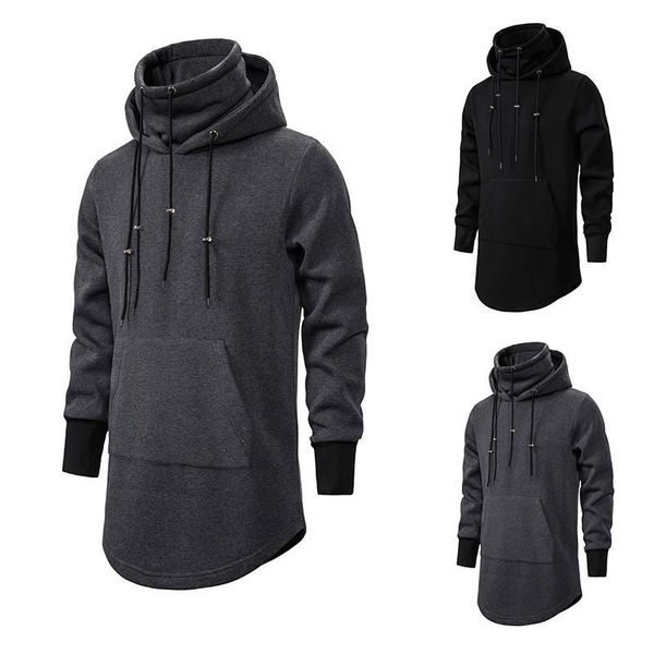 Assassin's Creed col haut sweat à capuche homme noir Hip Hop cape sweat à capuche surdimensionné Streetwear manteau Harajuku Style hommes hauts