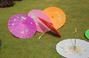 Giverseerde kleuren met handgeschilderde bloemontwerpen bruiloft bruid paraplu zijden parasol fabrieksuitgang