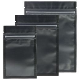 Diverse maten Mat transparant zwart Zwart Zip-Lock-zakken 100 stuks PE-plastic Platte ritssluitingspakketzak 201022262W