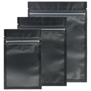 Tailles assorties Matte Clear/Black/Black Zip Bags PE Plastic Flat Zip Package Bag