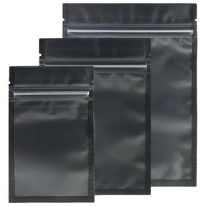 Diverse maten Mat transparant zwart Zwart Zip-Lock-zakken 100 stuks PE-plastic Platte ritssluitingspakketzak 201022262W