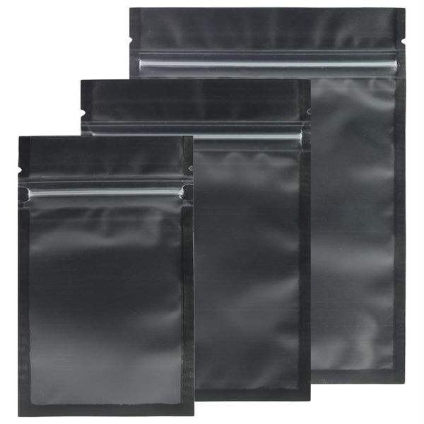 Tamaños surtidos Mate Claro Negro Negro Zip Lock Bolsas 100pcs PE Plástico Flat Ziplock Paquete Bolsa 201022256r