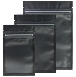 Sacs à fermeture éclair mat, tailles assorties, noir mat, 100 pièces, sac d'emballage plat en plastique PE 2010227552664
