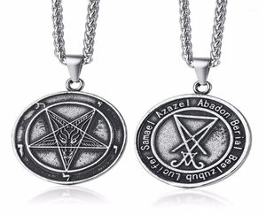 Style assorti des bijoux sataniques lucifer pentagram baphomet amulette chèvre satan wiccan satanisme collier pendant acier inoxydable28232954413