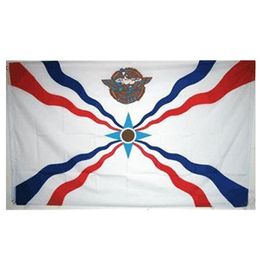 Assyrische Vlag Hoge Kwaliteit 3x5 FT Nationale Banner 90x150cm Festival Party Gift 100D Polyester Indoor Outdoor Gedrukte Vlaggen en Banners