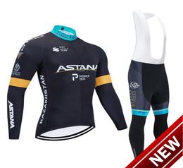 Astana Winter Cycling Jersey 2021 Pro Team Men Femmes Thermal Fleece Cycling Vêtements MTB Bike Bib Pants Kit ROPA CICLISMO 9240376