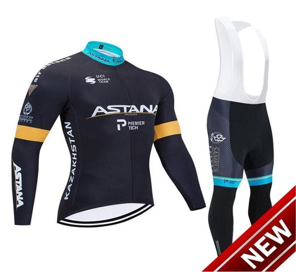 Astana Winter Cycling Jersey 2021 Pro Team Men Femmes Thermal Fleece Cycling Vêtements MTB Bike Bib Pants Kit ROPA CICLISMO 9240376