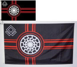 Astany Kreigsmarine odal rune sonnenrad vlag met zwarte zon 3x5ft 150x90cm bannervlag met messing doorvoertules 8132068