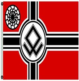 Astany Kreigsmarine odal rune met zwarte zon sonnenrad vlag 3x5ft banner Verkoopvlag met messing doorvoertulen 7820487