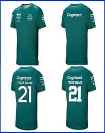 Aston Martin Cognizant F1 2021 T-shirt officiel de l'équipe nouvel été FIMartin Team Men039s combinaison de course de sport à manches courtes Moisture1562221