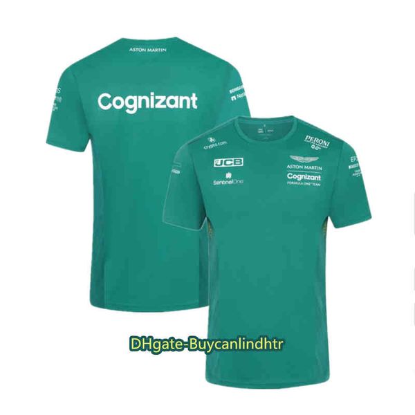 Aston Martin Cognizant F1 2021 T-shirts officiels de l'équipe New Summer FIMartin Team Combinaison de sport pour homme à manches courtes Absorption de l'humidité