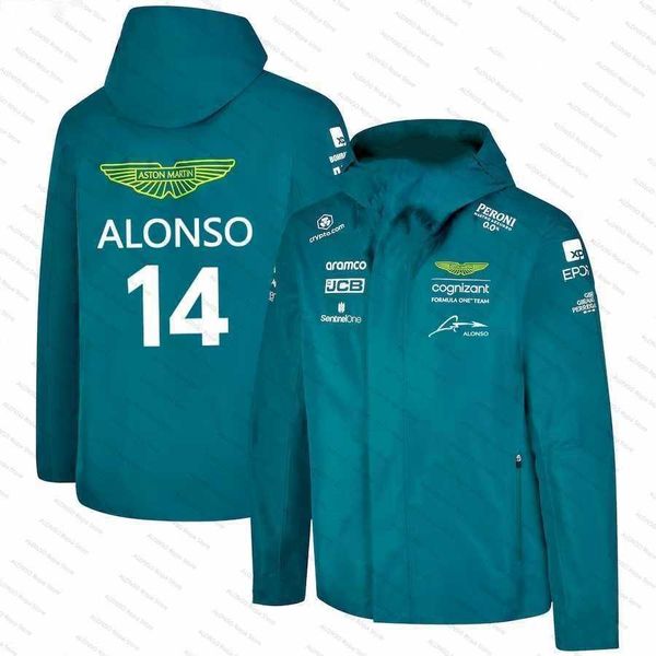 Aston Martin Coupe-vent Vestes pour hommes Hommes F1 Alonso Kimoa Coupe-vent Amf1 Lifestyle Coupe-vent pour Mula One Racing Suit Coupe-vent Jack Bomber Jacket