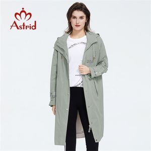 Astrid 2020 nouvelle arrivée printemps jeune mode long trench-coat de haute qualité vêtements d'extérieur pour femmes décontracté à capuche mince manteau LJ201021
