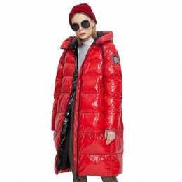 Astrid 2023 Nouveau manteau d'hiver parka femme veste lg m tissu brillant fi à capuche grandes tailles vêtements féminins 8675 v6S2 #