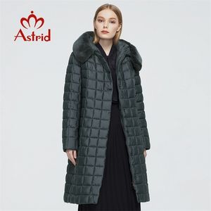 Astrid New Winter femmes manteau femmes longue parka chaude veste à carreaux avec capuche en fourrure de lapin de haute qualité vêtements féminins 9211 201217
