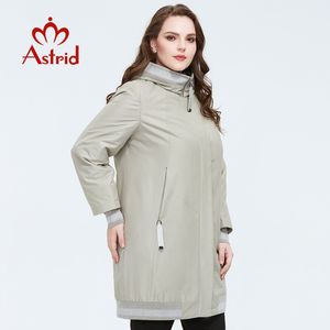 Astrid Primavera Llegada Abrigo Mujer Cálido Algodón fino Ropa suelta Tallas grandes Abrigos largos Cremallera Chaqueta femenina AM9375 201027