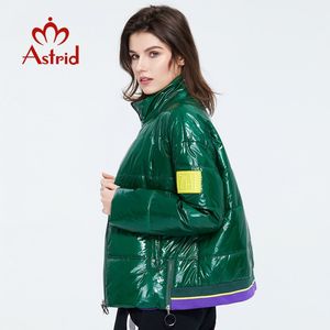 Astrid Printemps Femmes Parka Manteau Veste chaude Femmes Mince Coton Couleurs vives Manteau court Lâche Col debout ZM3073 201027