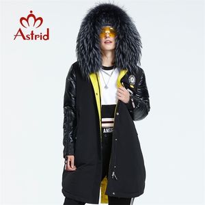 Astrid Invierno llegada mujer chaqueta con cuello de piel estilo de moda con capucha abrigo largo de invierno mujer AR-3022 210916