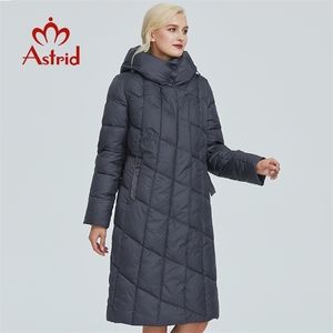 Astrid veste d'hiver femme motif losange avec bonnet design vêtements en coton épais longue et chaude parka femme AR-9212 201127