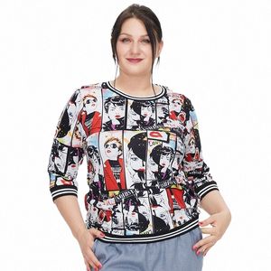 Astrid Dames T-shirt 2022 Zijden Top Plus Size Vrouwelijke Kleding Vintage Fi Anime Carto Grafische Print Grappige Blouses Trends R2oi #