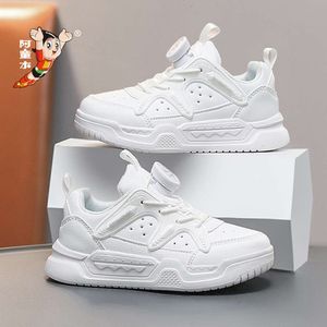 Astro Boy Children's Sports Sports 2024 Spring New Leather Boys 'Running White White Shoes