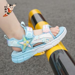 Astro Boy Girls '2024 Summer Children's Open Toe lichtgewicht trendy strandschoenen Student Anti Slip Sports Sandals