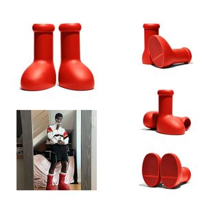 Astro Boy Mschf Hommes Femmes Mode Chaussures De Pluie Designer Bottes De Haute Qualité Grande Botte Rouge Fond Épais Bottillons Antidérapants Mens Plate-Forme En Caoutchouc Étanche Bootie Taille 36-45