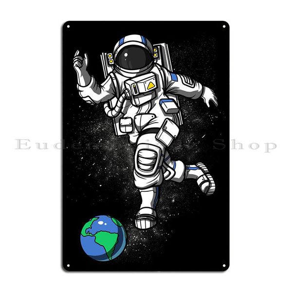 Affiche de plaque de plaque métallique d'astronaute Space de bowling en métal
