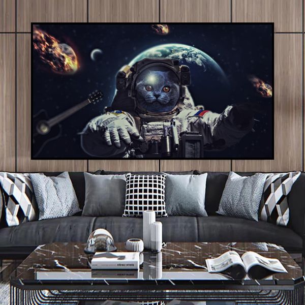 Affiches d'astronautes à boire, fusée spatiale, toile imprimée, images d'art murales pour salon, peinture moderne, décoration de maison Cuadros