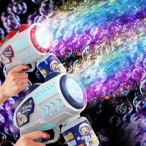 Astronaute électrique bubble gun gamin gamin bulles machine de savon automatique avec des jeux de fête d'extérieur légers en plein air cadeau 240513