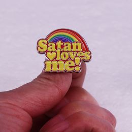 LGBT Rainbow Satan Enamel Pin Childhood Game Film Film Quotes Broche Badge Cute Anime Movies Games Hard Enamel Pins