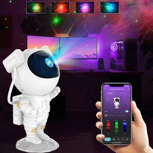 Proyector LED de astronauta, galaxia, estrella, luz nocturna, Control por aplicación, Color, decoración del hogar, regalo de cumpleaños para niños