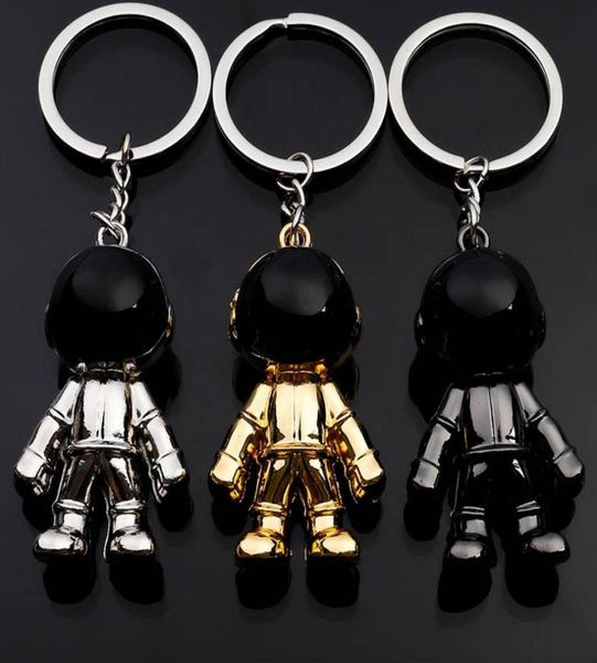 Porte-clés astronaute pendentif Robot spatial créatif, porte-clés de voiture en alliage, breloques cadeaux noir or argent 5257554
