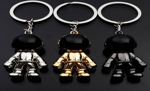 Astronaute Keychain Pendant Space Creative Robot Courti Alloy Car Key Holder Charms Cadeaux Black Gold Silver7768869