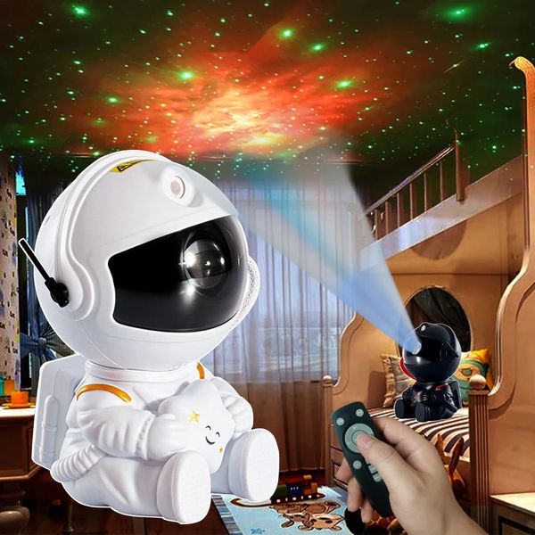 Astronaute Led Galaxy Projecteur Veilleuses Ciel Laser Étoile Nébuleuse Projection Lampes de Bureau Pour Chambre Décoration Atmosphère Lumière 240220