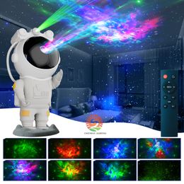 Astronaut Led Night Light Galaxy Star Projector Starry Nebula Remote Control Party Licht USB Familie Living Kinderen Room Decoratie Geschenk ornamenta Verstelbaar