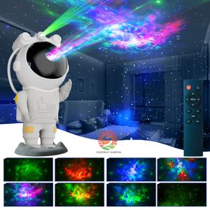 Astronaut Led Night Light Galaxy Star Projector, Starry Lamp verstelbare AMRS en gehoord, afstandsbediening Party Licht USB Familie Living Children Room Decoratie Geschenk