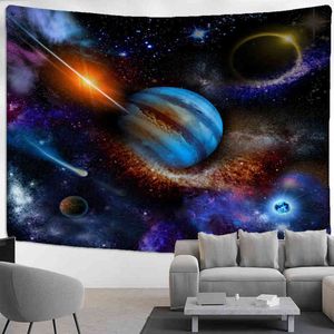 Astronaut tapijtwand opgehangen psychedelisch universum hippie tapiz tarot kunst slaapzaal woonkamer huisdecor J220804