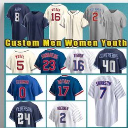 8 Ian Happ 7 Dansby Swanson Béisbol Cody Bellinger Jerseys Christopher Morel 0 Marcus Stroman 35 Justin Steele Seiya Suzuki Cachorros Kyle Hendricks Nick Madrigal Davis