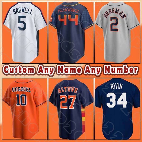 Astros Jose Altuve Alex Bregman Maillots de baseball Houston Yordan Alvarez Nolan Ryan Jeff Bagwell Craig Biggio Kyle Tucker Jake Meyers Jeremy Pena Luis Garcia Abreu