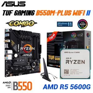 ASUS NUEVO TUF B550M más WiFi II Motor de la placa base AMD Ryzen 5 5600G CPU Socket AM4 3.9GHz Procesador de seis núcleos Micro-ATX M.2 Parril