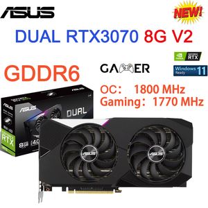 Asus placa de vdeo ats rtx3070 o8g gaming dual rtx 3070 8g v2 tuf-rtx3070-o8g-v2-gaming rog strix videokaarten gddr6 lhr nieuw